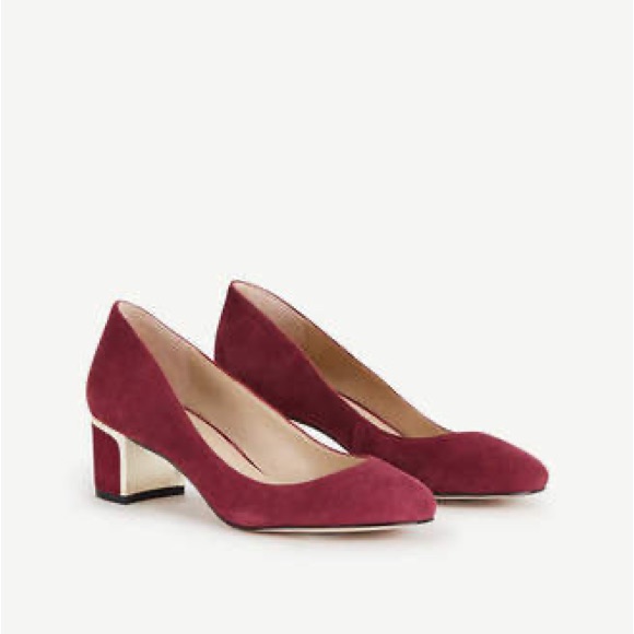 Ann Taylor Suede Block Low Heels